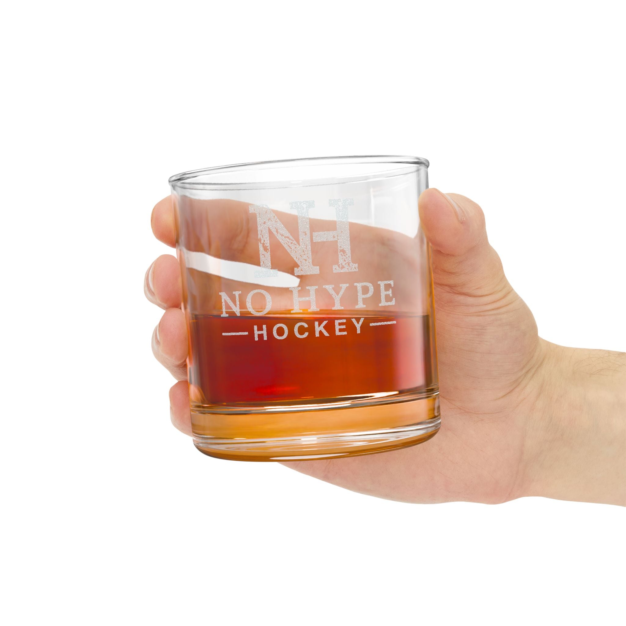 No Hype Hockey Etched Rocks Glass
